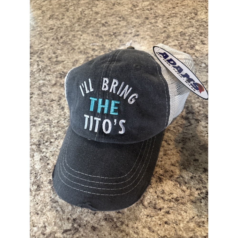 Titos Vodka Whiskey Hat Cap Mens Trucker Hat One Size Adams Spirits NWT